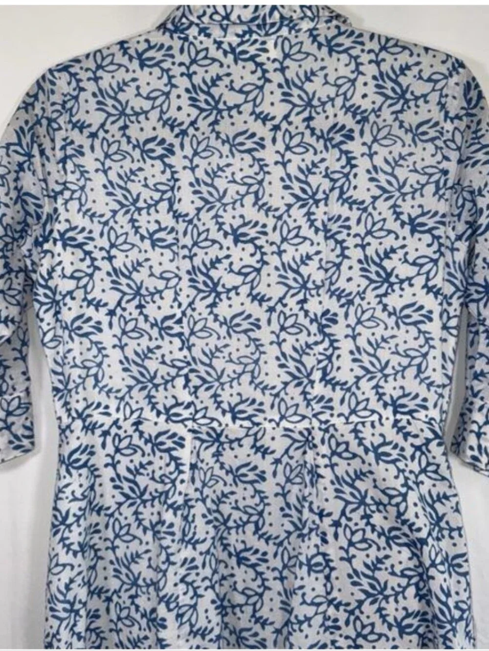 Livro blue and White Floral Shirt Dress, XS